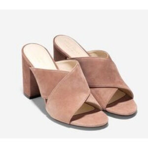 COLE HAAN Gabby Crisscross Block Heel Sandal Mocha- Size 8 1/2